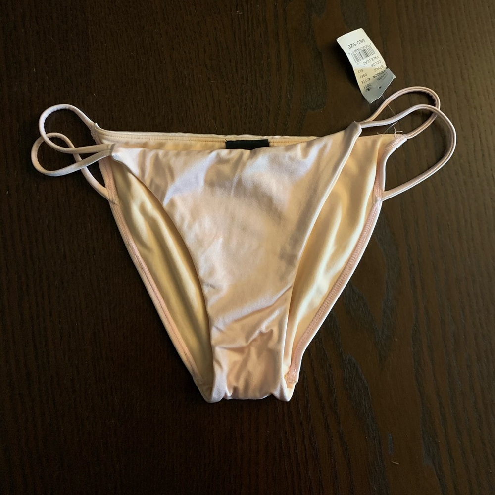 Pale pink straps bikini bottoms